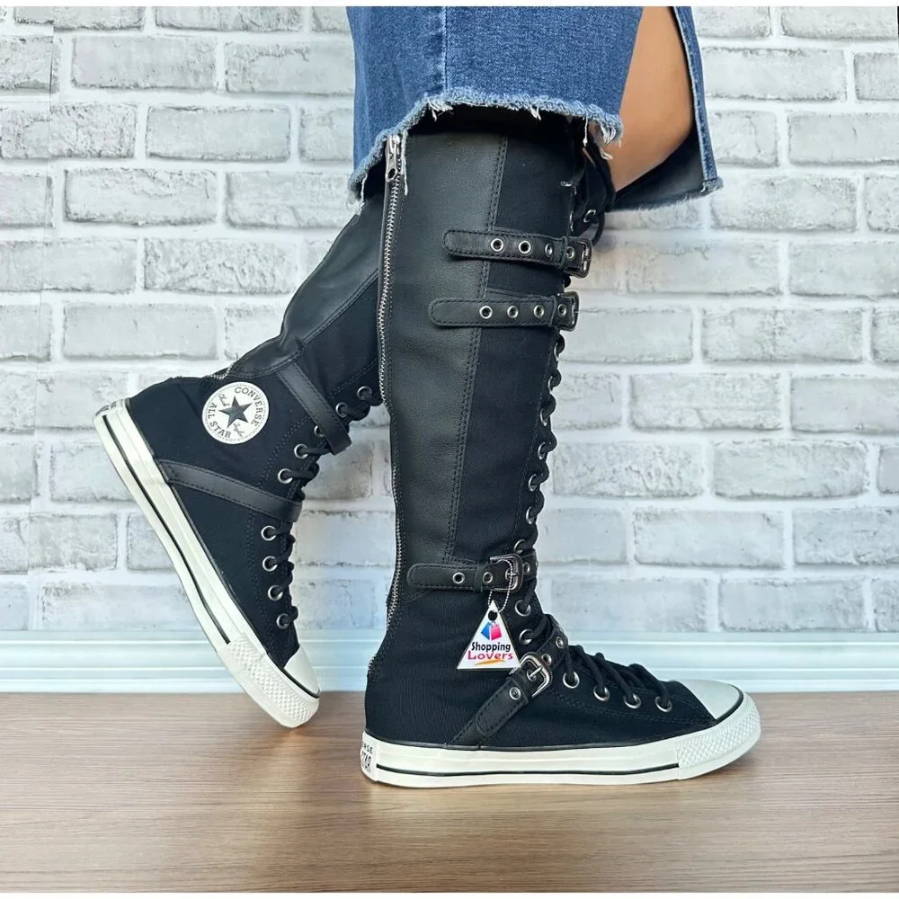 ⭐Converse Chuck Taylor XXHi Leather Straps 8.5 Women Sneaker Boots Black A16600C